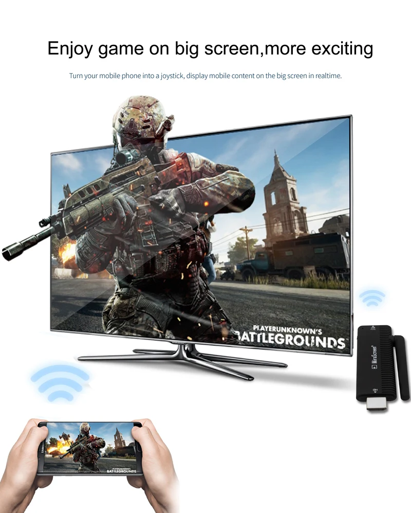 Аудио Видео беспроводное WiFi соединение телефона к телевизору 1080P HDMI видео