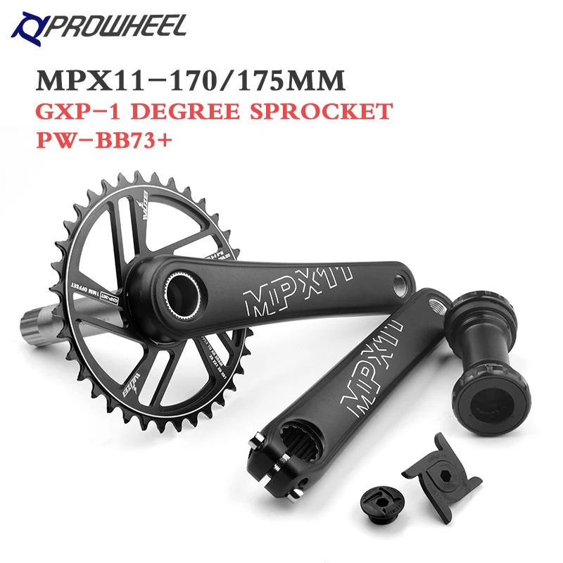 

PROWHEEL Mountain Bicycle Crankset 30/32/34/36/38/40/42T GXP Chainring 175/170mm Crank Sprocket and Bottom Bracket MTB Bike part