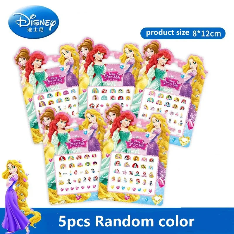 5PC princess random 1 шт. Дисней для девочек Холодное сердце Эльза Анна макияж игрушки наклейки для ногтей Дисней Белоснежка Принцесса София Микки Минни детские серьги наклейки - Цвет: 5PC princess random