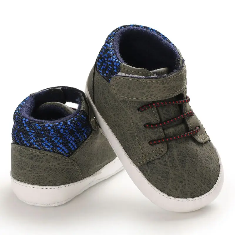 Одежда для новорожденных, для тех, кто только начинает ходить, для маленьких мальчиков и девочек ПУ стеганые мягкие хлопковые пинетки для новорождённых детская обувь для малышей на осень