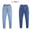 2022 Depony High Waist  Mom Jeans Women Boyfriends Straight Jean Femme 100% Cotton Loose Vintage Denim pants Vaqueros Mujer ► Photo 3/6