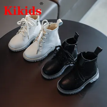 

KIKIDS NEW 2020 Girls Leather Boots Boys Shoes Spring Autumn PU Leather Child Boots Fashion Toddler Kid Boots Warm Winter Boots