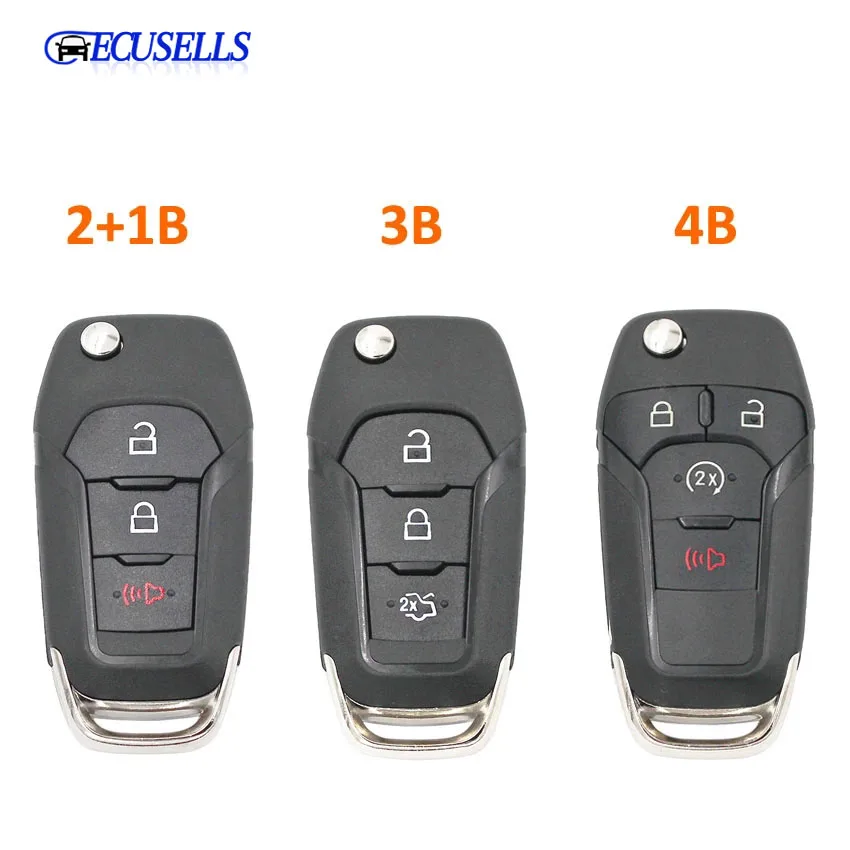 2 + 1/3/4 кнопка складной дистанционный чехол для ключей Fob Ford Fusion Edge Explorer 2013 2015|Ключ