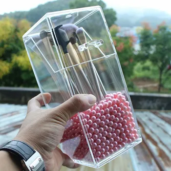 

Multi-style PS Acrylic Makeup Organizer Cosmetic Holder Makeup Tools Storage Pearls Box Brush Accessory Organizer Box with Cover