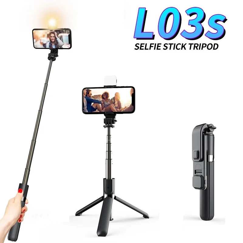 RUZSJ-Palo Selfie monópodo con Bluetooth, mini trípode con luz LED de relleno y obturador remoto para teléfono móvil HUAWEI, 2021 L03s