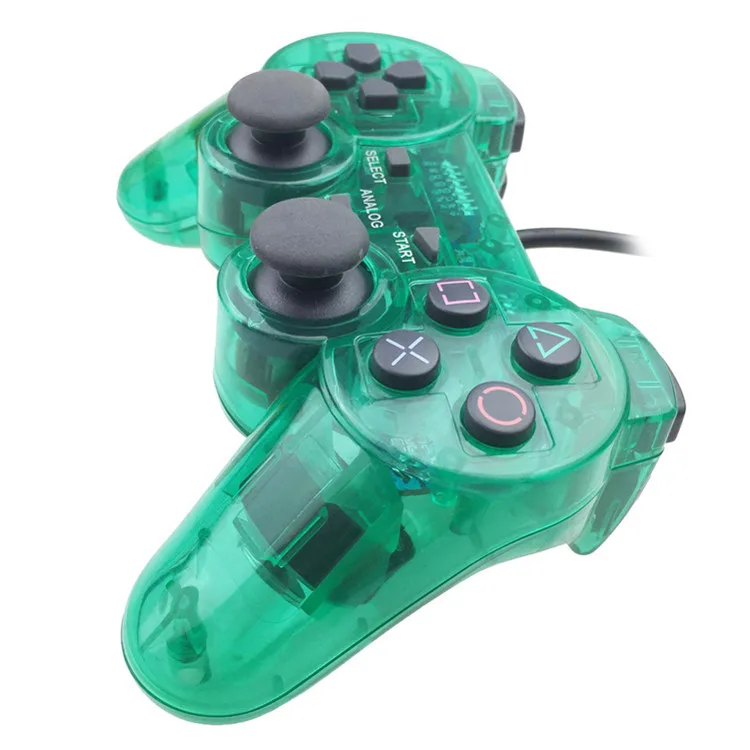 Wired Gamepad For Sony PS2 Controller Double Shock  Joystick Transparent Joypad