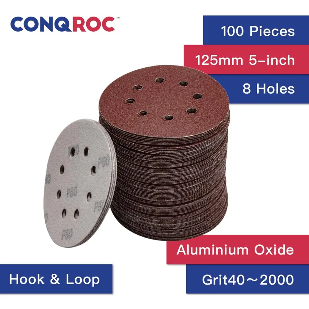 125mm 5 inch Sanding Discs 40-2000 Grit for Orbital Sander Loop Sandpaper UK