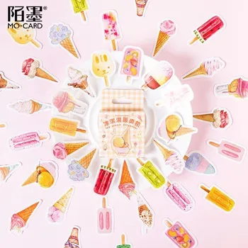 

46PCS/box New Ice Cream Dispenser Paper Lable Sealing Stickers Crafts Scrapbooking Decorative Lifelog DIY Stationery Sticker