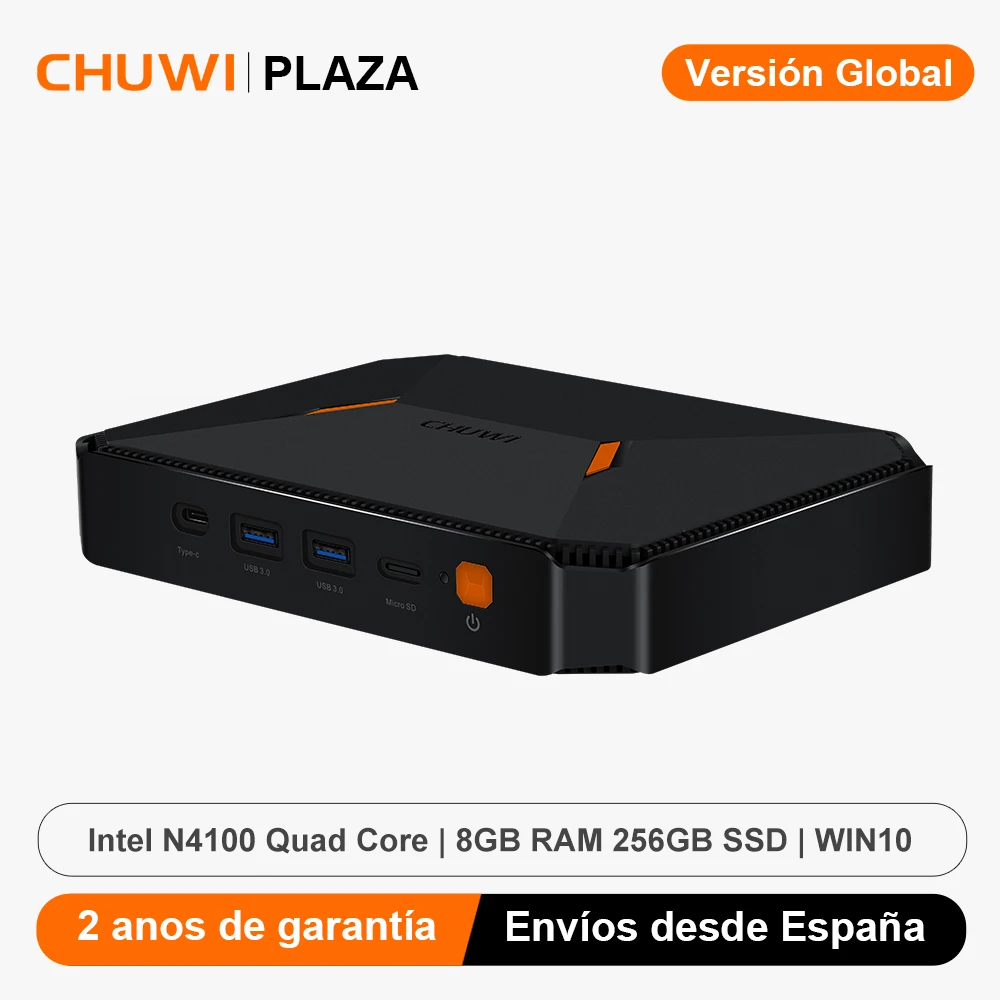 Mini PC CHUWI HeroBox, Intel Celeron N4100, 8GB RAM, 256GB SSD, Intel UHD 600, Windows 10, USB-C, USB 3.0, microSD, HDMI, LAN