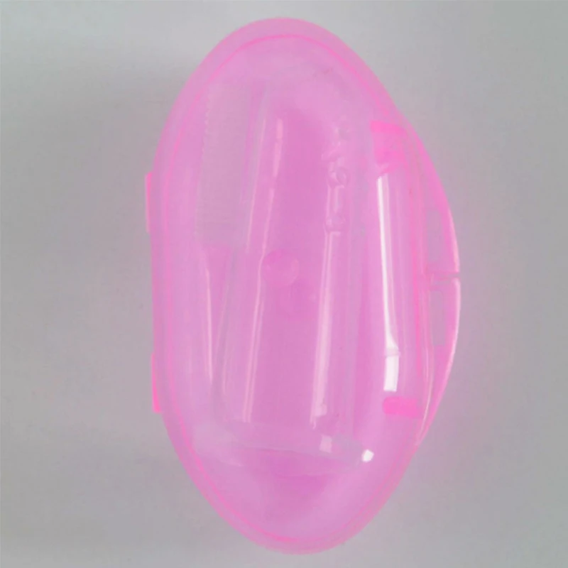 brush with pink box Мягкая Силиконовая зубная щетка для пальцев с коробкой для младенцев, здоровый Чистый Массаж, зубной Массажер для десен, языка, прозрачный очиститель для зубов - Цвет: brush with pink box