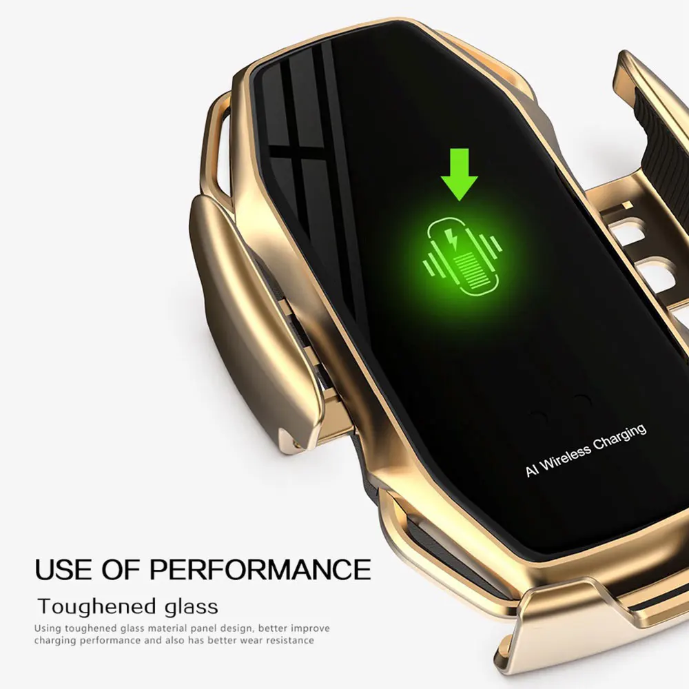10 Вт автоматическое зажимное Беспроводное зарядное устройство Автомобильный держатель телефона для Samsaung быстрая Беспроводная зарядка для iPhone X 8 Qi Беспроводное зарядное устройство