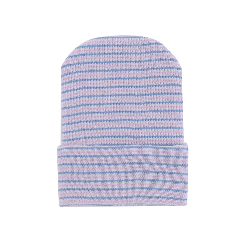 Winter Spring Striped Hospital Chiffon Knitted Hat Newborn Beanie Hats Solid Color Soft Baby Nursy Cap Comfy Stuff Photo Props cute baby accessories