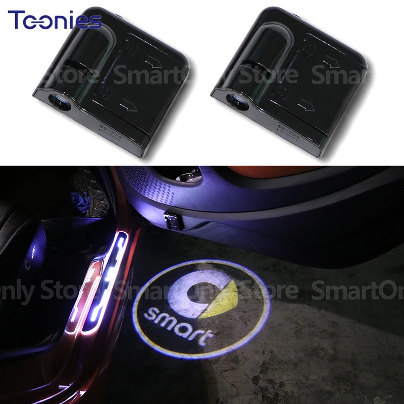 2Pcs Auto Tür Logo Led Willkommen Licht Für Mercedes Smart 450 451 453  Fortwo Forfour Auto Styling Innen Änderung zubehör - AliExpress