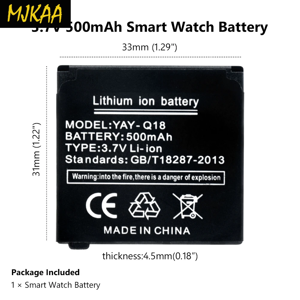 5/10Pcs Li-Po Lithium Li-polymer Batteries 3.7V 500mAh Rechargeable Li-ion Polymer Battery Spare for Q18 Smart Watch