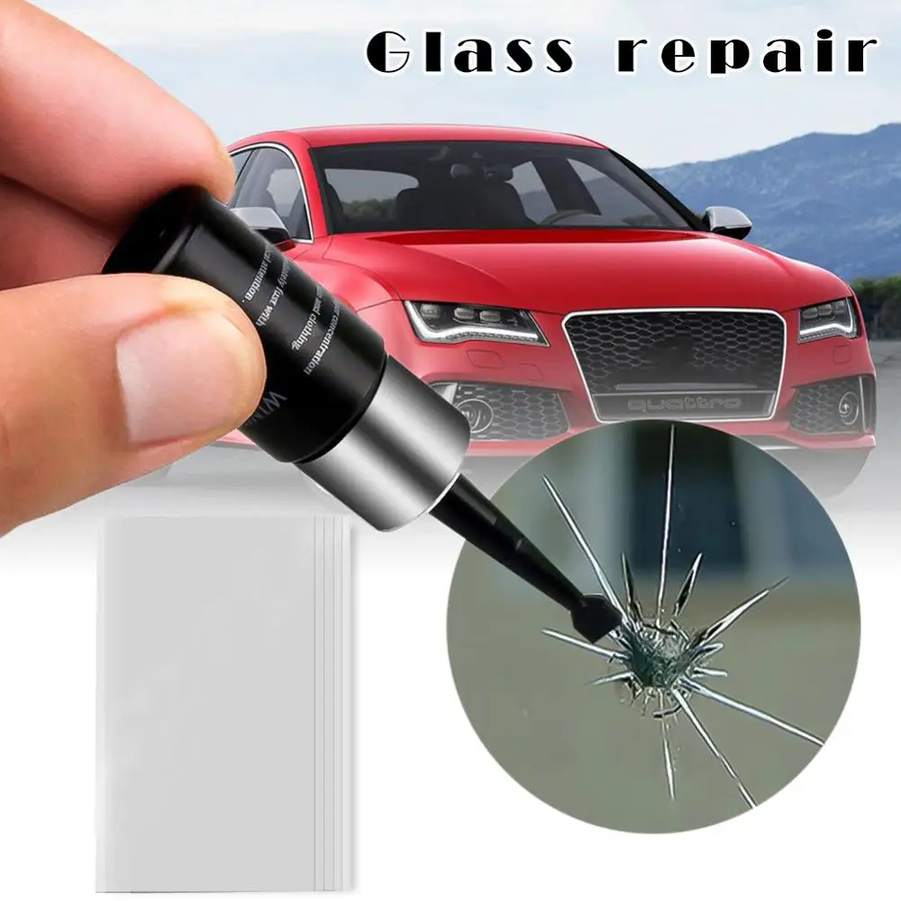 

Car Windshield Repair Tools DIY Window Repair Tool Glass Curing Glue Auto Glass Scratch Crack Restore Kit Resin+Blade+Strips