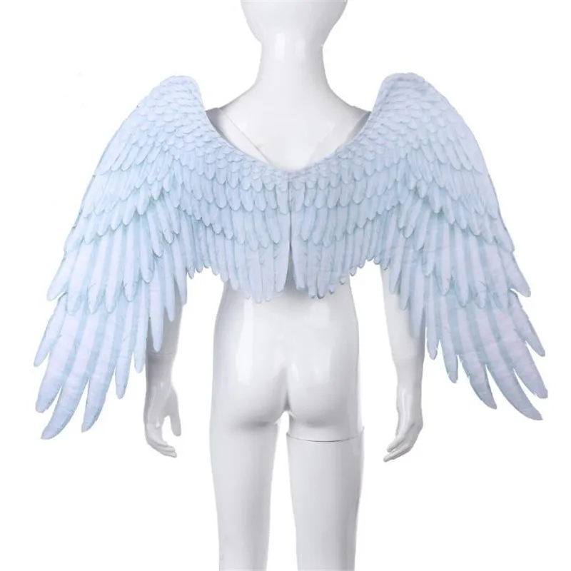 

Adult Child Angel Wings Dress Up Halloween Christmas Masquerade Party Fallen Angel Black White Wings Cosplay Dress Up Props