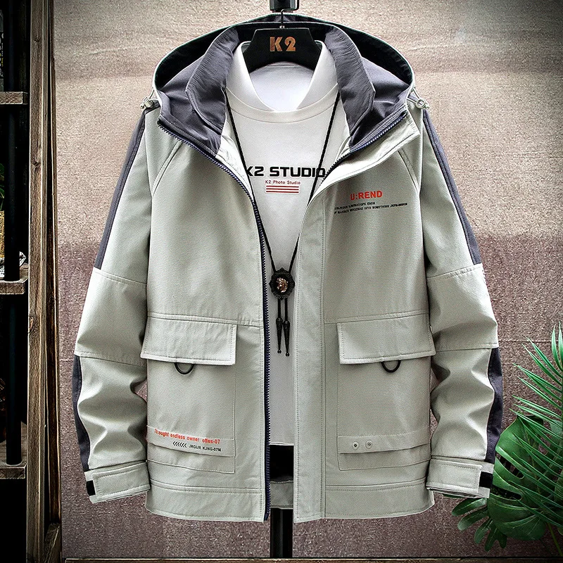 

2020 Spring New Style MEN'S Coat Retro Multi-pockets Hooded Casual Tops Tooling Jacket Men's