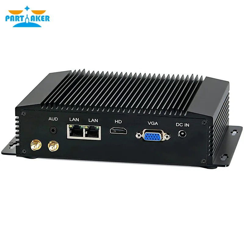 Partaker I23 Fanless Pc Industriale Mini Pc Windows 10 Pro Intel Core I3-4010Y Celeron 2955U Dual Lan Hd Vga 4 * Usb3.0 Wifi