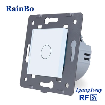 

RainBo RF Small Touch-Switch DIY-Parts Wall-Switch EU Remote Screen-Wall Light-Tactile-Switch R433MHZ AC250V 1gang-1way-A913W