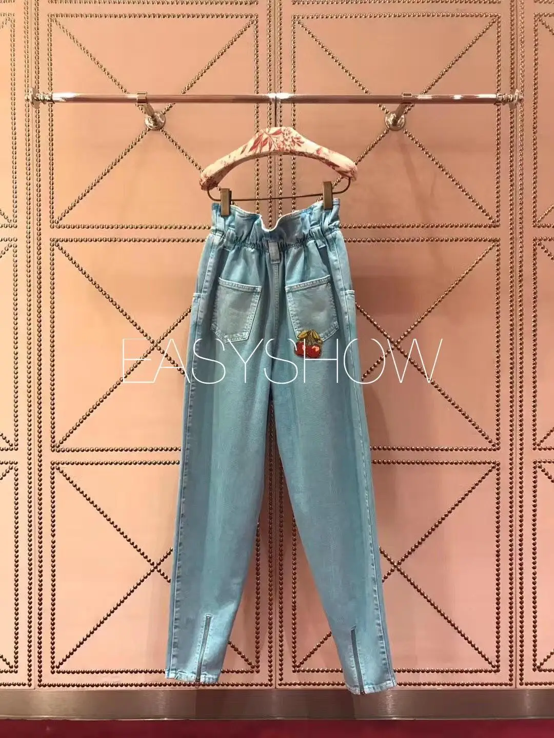 

1073 Double Color Wash Water Effect Gradual Change Waist Head Flounce Edge Waist Design More Sweet
