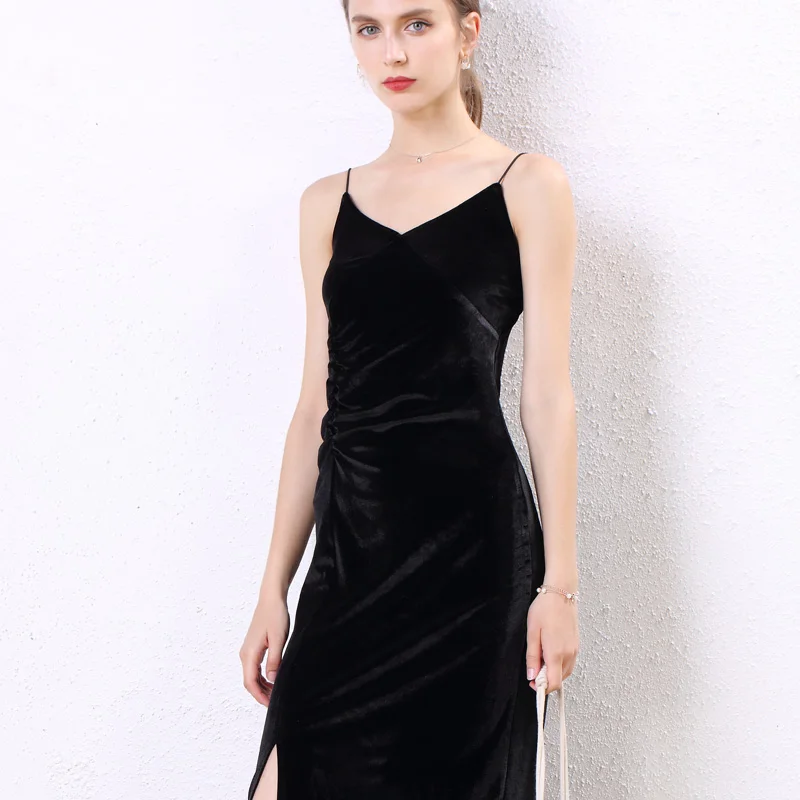 

2019 Autumn Velvet Dresses Women Regular Natural Fashion Solid Sexy Slim Sheath Off the Shoulder V-neck Women Dress Vestidos