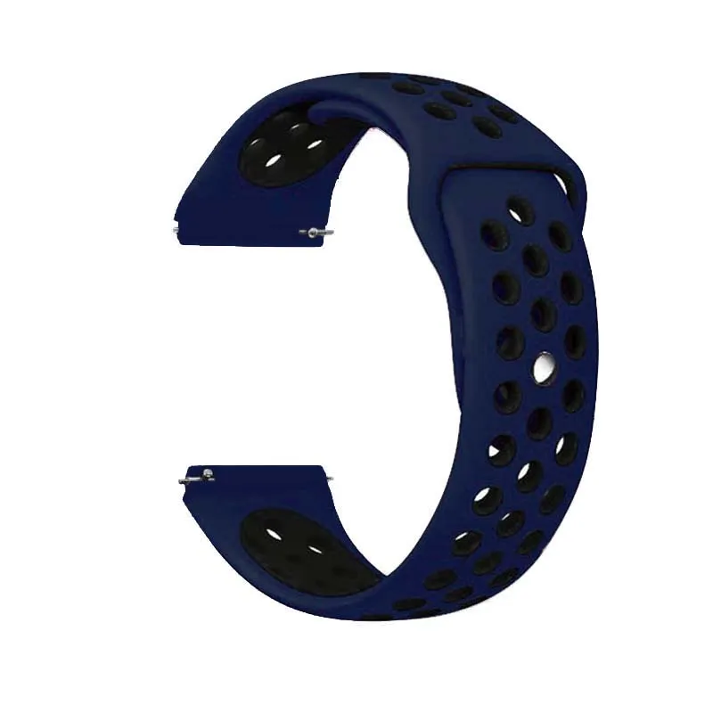 22 мм 20 мм ремешок для часов samsung galaxy watch active 46 мм ремешок gear S3 frontier 42 мм huawei watch gt ремешок силиконовый ремешок для часов - Цвет ремешка: 21-Dark blue black