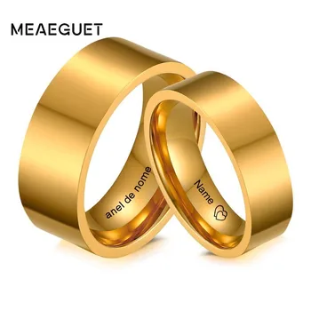 

Stainless Steel Engagement Ring Couple Alliance Engagement Brands Gold Color 6mm 8mm Personalized Women Men Rings