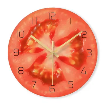 

Xuan Art Decoration Tomato Tempered Glass Hanging Clock High Quality Hanging Clock Hot Selling Style