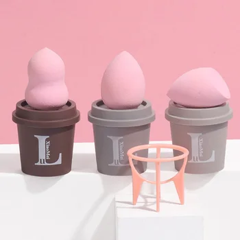 

Miss Gorgeous 3pc Makeup Sponge Set Profession Cosmetic Puff Foundation Concealer Cream Make Up Belleza Sponge holder Coffee Cup