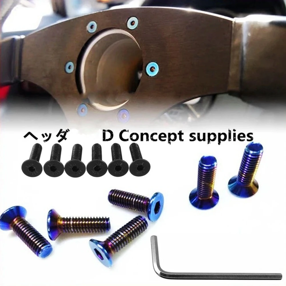 

6PC/LOTS Burnt Titanium Steering Wheel Bolts Fit A Lot Of Steering Wheel Works Round Boss Kit