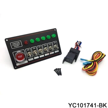 

Interruptor de Panel de encendido de 12V 40A + 6 interruptores de apagado rápido botón de arranque del motor con 6 Luces indicad