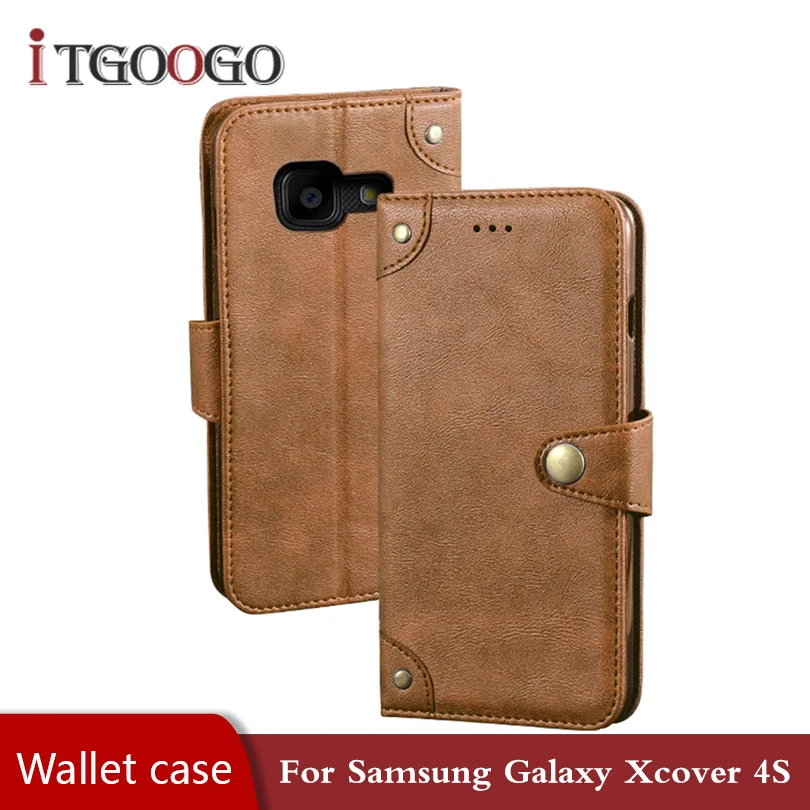 Флип-чехол для samsung xcover 4 задняя крышка из искусственной кожи противоударный