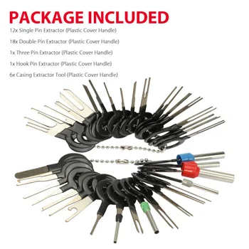 

38pcs/Set Car Wire Terminal Removal Tool Car Electrical Wiring Crimp Connector Pin Stainless Steel 301