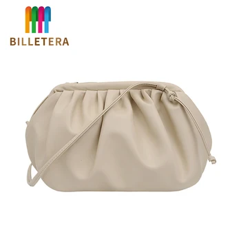 

BILLETERA 2020 Summer Handbag For Women Cloud Bag Soft Leather Madame Bag Single Shoulder Slant Dumpling Bag Day Clutches Bags
