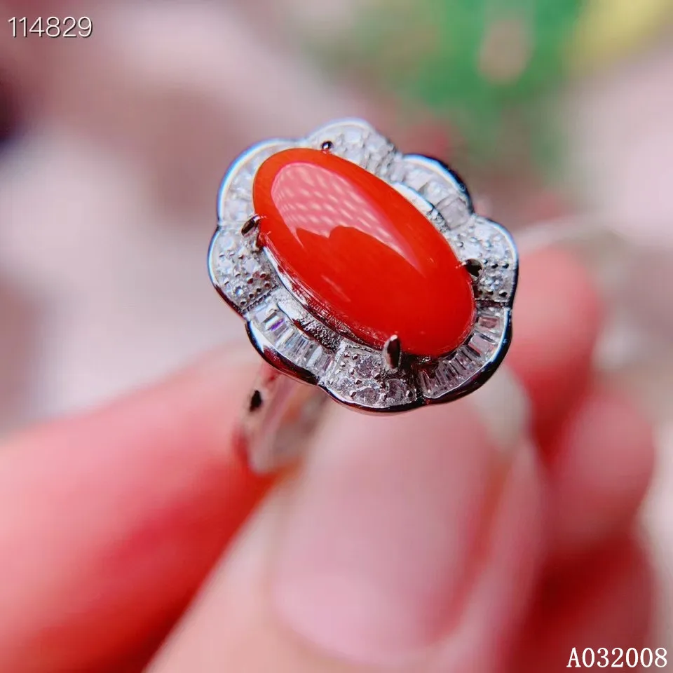 14kt Gold Red Coral Diamond Ring Size 7.25 – DeSantis
