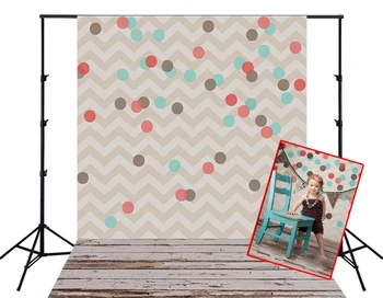 

HUAYI Photography Backdrop Polka Dots chevron Photo Booth Background Customize Newborns Child Birthday Studio Backdrop Z-37