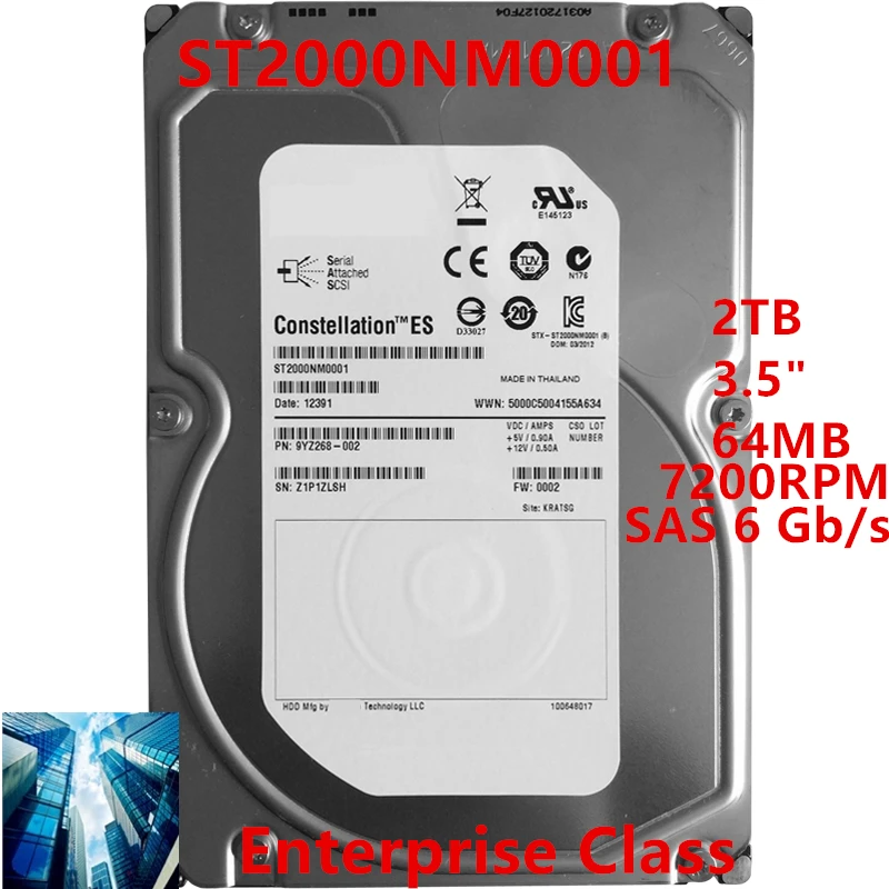 Новый оригинальный HDD для Seagate внешний жесткий диск 3 5 дюйма SAS 6 2 ТБ 64 Мб 7200 об/мин