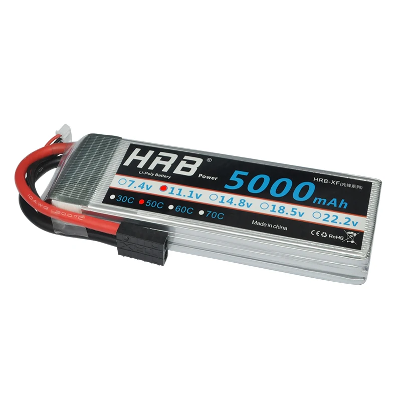 2 шт. аккумулятор hrb lipo 3S 11,1 v 5000mah 50c для traxxass Axial Truggy 1/10 1/12 rc гоночный автомобиль танки rc дроны Вертолет Лодка