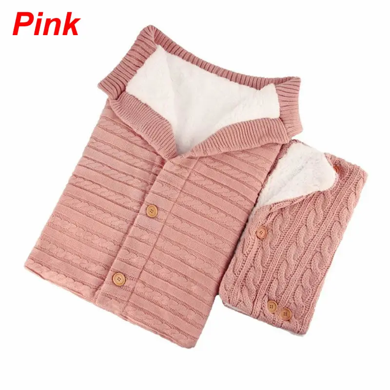 2PCS Baby Stroller Wrap Stroller gloves Set Baby Fleece Blanket Swaddle with Stroller Hand Muff Hands Warmer Sleepsacks - Цвет: Pink