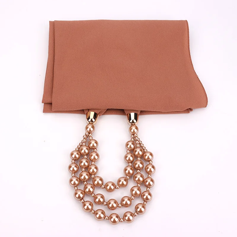 H6303857b9b2040f18bfc0a61ae1ab6233 Women Shawl Hijabs Pendant Necklace Scarf Women Solid Color Shawls Jewelry Scarf Female Stole Beach Trip Accessories Scarves Mallzona