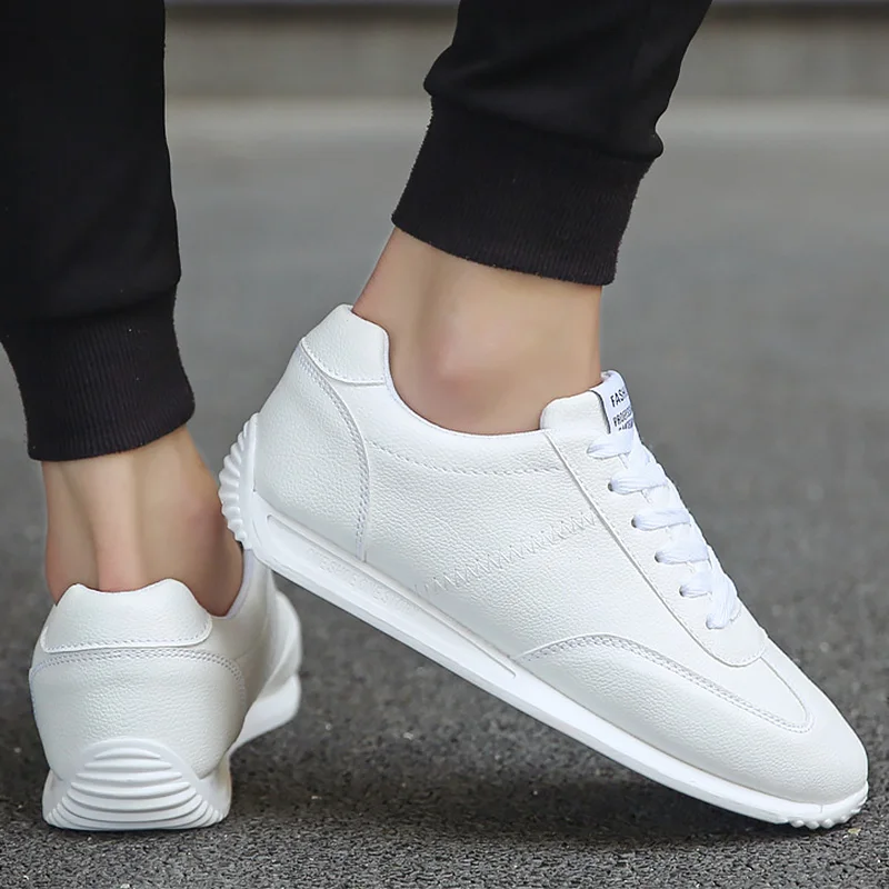 2020 Spring new arrival high quelity white leather shoes boys casual sneakers men flat school shoes comforthable sneakers