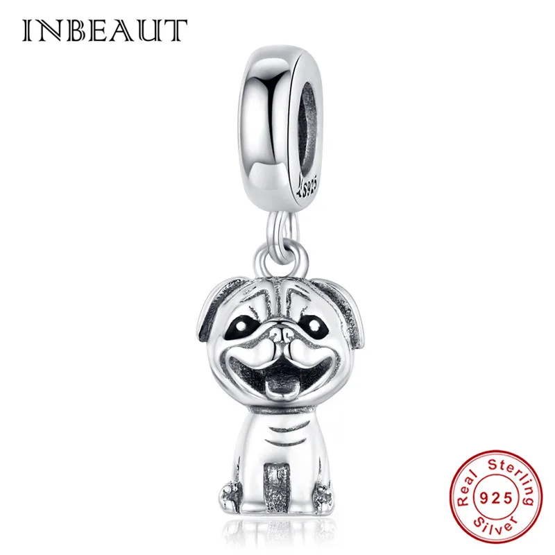 INBEAUT Настоящее серебро 925 пробы милые животные Bago амулеты подходят для брендового