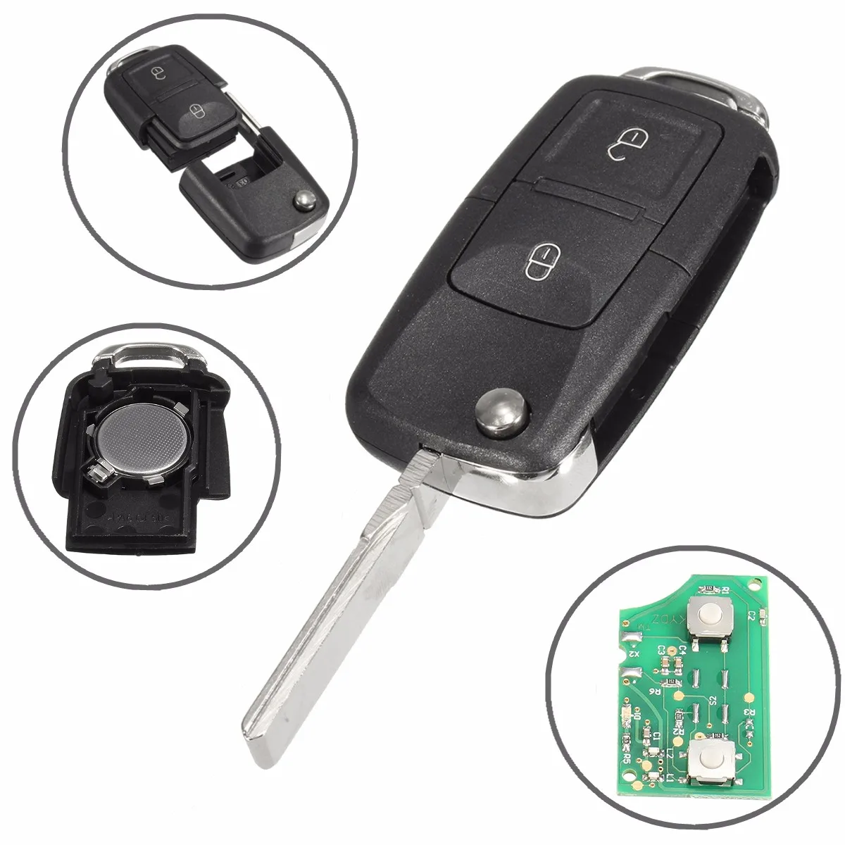 Флип-накопитель 2BTN с чипами ID48 433 МГц для VW Beetle Bora Golf Passat T5 1J0 959 753 AG | Автомобили и