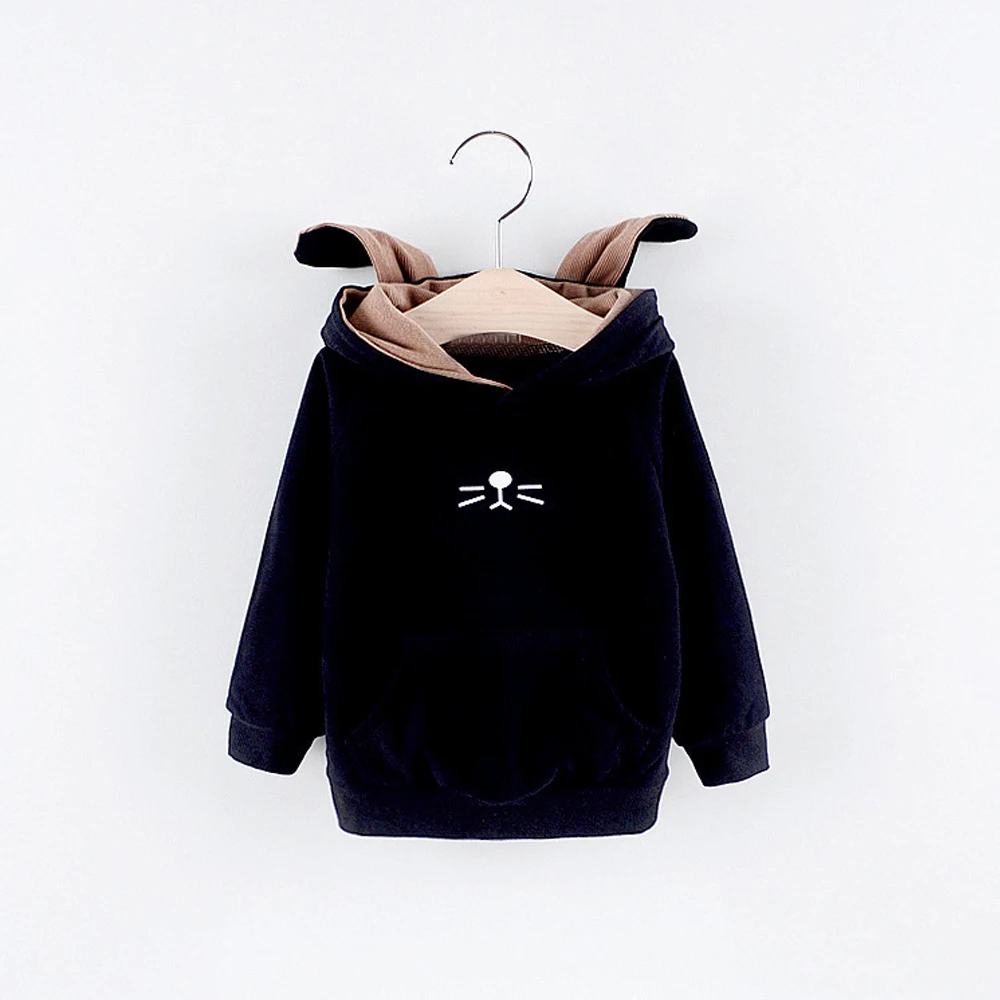 Детские топы с капюшоном и длинными рукавами милым принтом для девочек детские