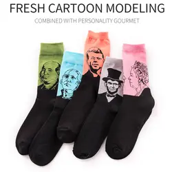 Модные Харадзюку каваи счастливые мужские длинные хлопковые носки для мужчин Климт живопись качество забавная уличная сумасшедшая