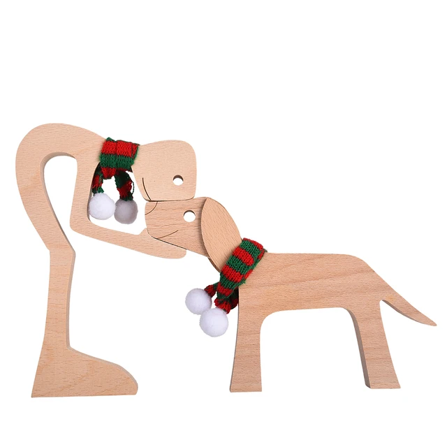 Pet Decorations Craft Wooden Dog Cat Doll Ornaments Carved Model Home Office Ornaments Creative Love Pets Dropshipping M10