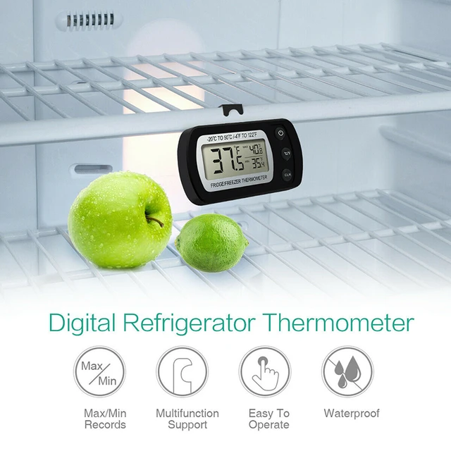 2pcs Fridge Thermometer Refrigerator Thermometer,lcd Digital Fridge Freezer  Thermometer Monitor