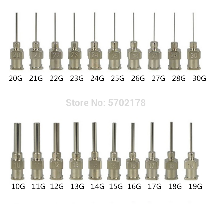 12pcs  Precision dispensing needle Total length 25mm stainless steel dispensing needle  1/2" metal needle