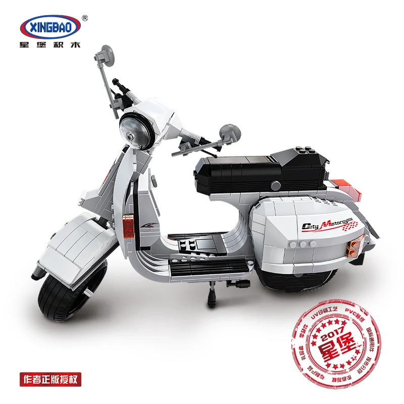 XingBao 03002 блок 732 шт. подлинной творческой дизайн серии Classic Vespa P200 Moto строительные блоки кирпичи игрушки модель DIY подарок