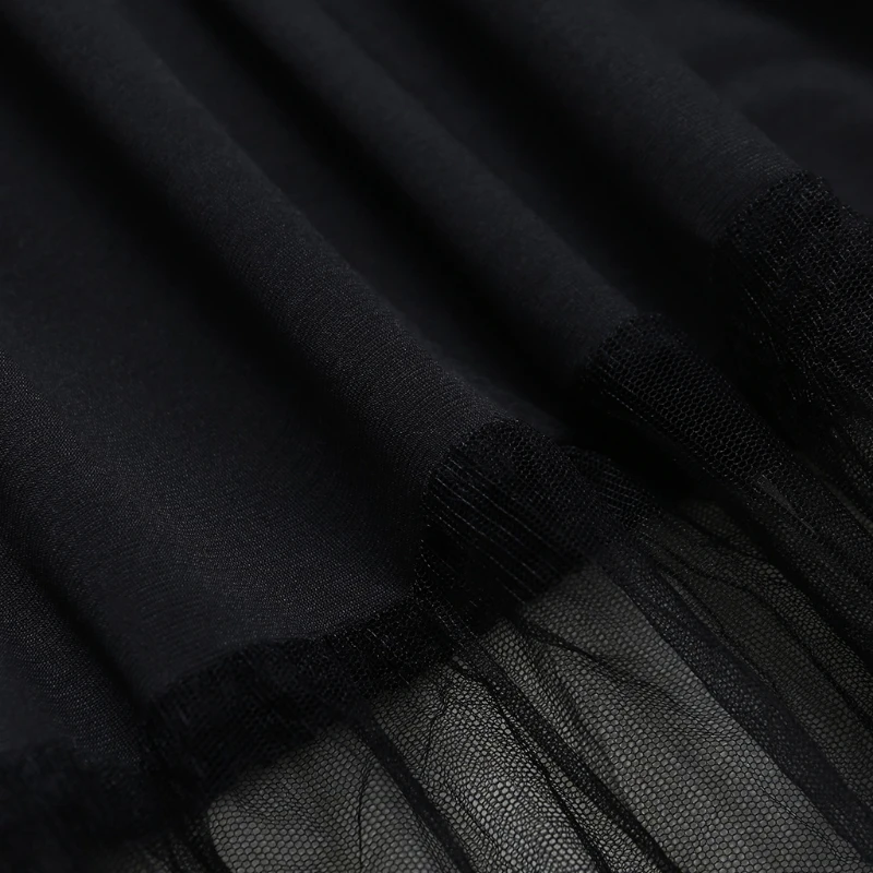 Net Yarn Stitching Fishtail with a Bottom Skirt,Lace Half Slip Skirts Extender Elastic Waist A-line Hollow Petticoat Underskirt
